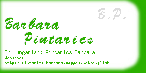barbara pintarics business card